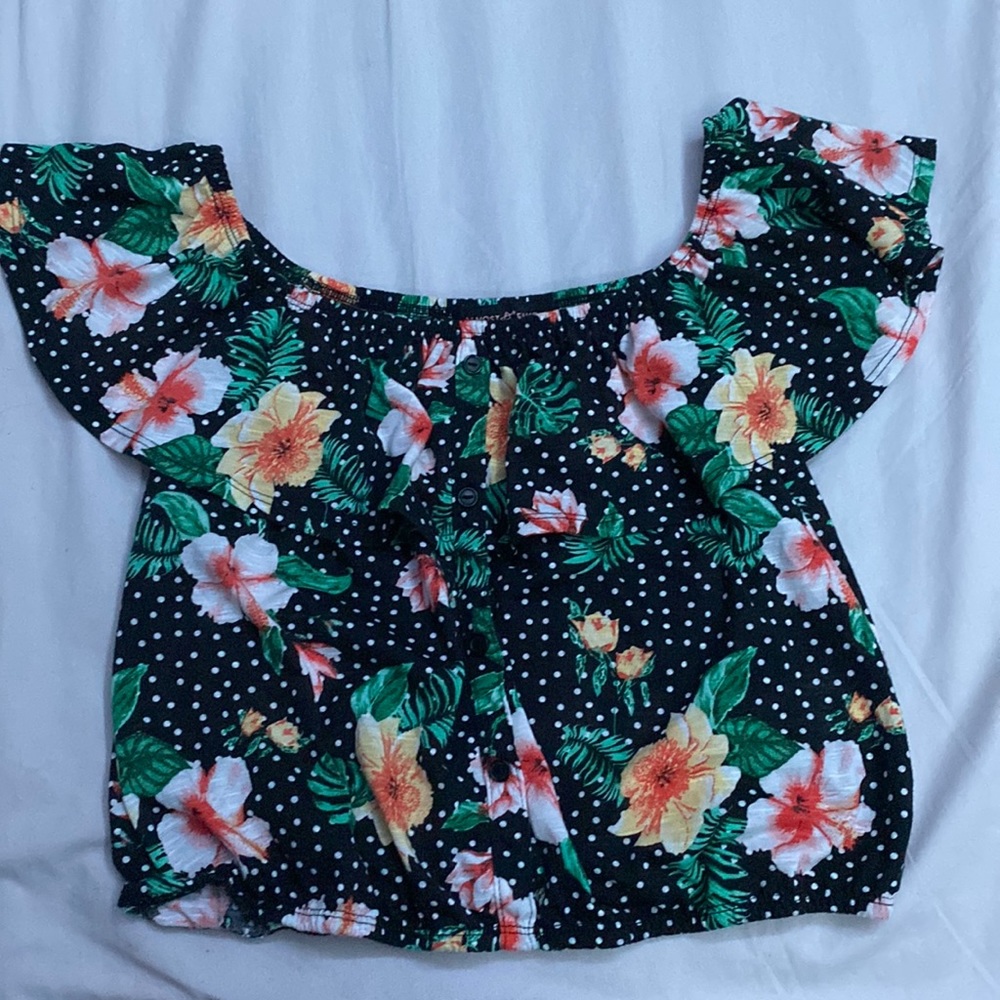 Almost Famous black floral shirt